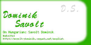 dominik savolt business card